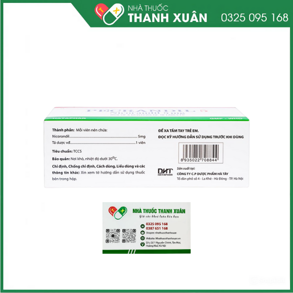 Thuốc Pecrandil 5mg Hà Tây trị đau thắt ngực